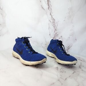 Nike Shoes Mens 13 Lunar Flyknit Chukka Blue Black Mid Obsidian 554969-444